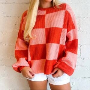 &Merci check sweater - size small